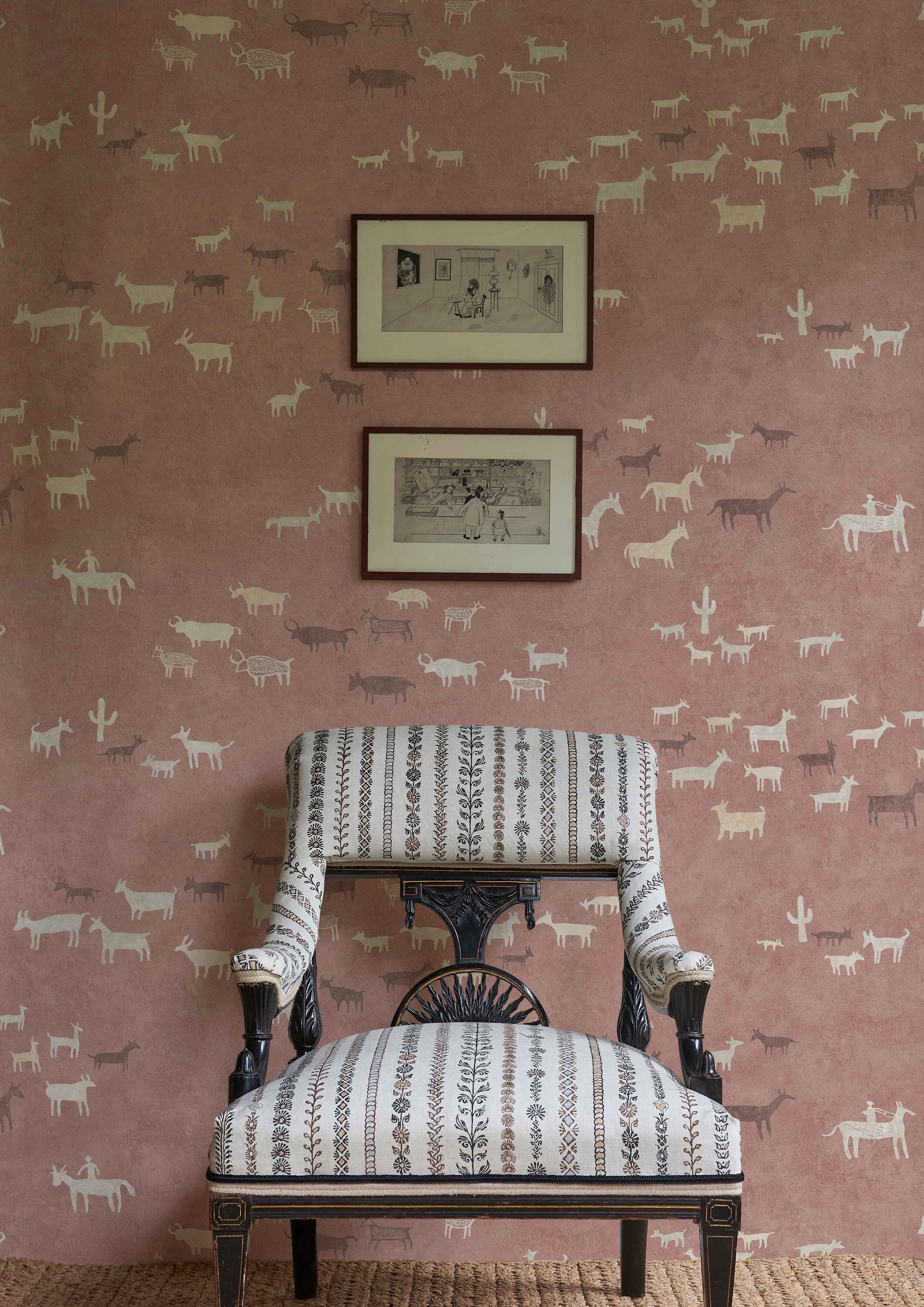 pink animal wallpaper lewis and wood